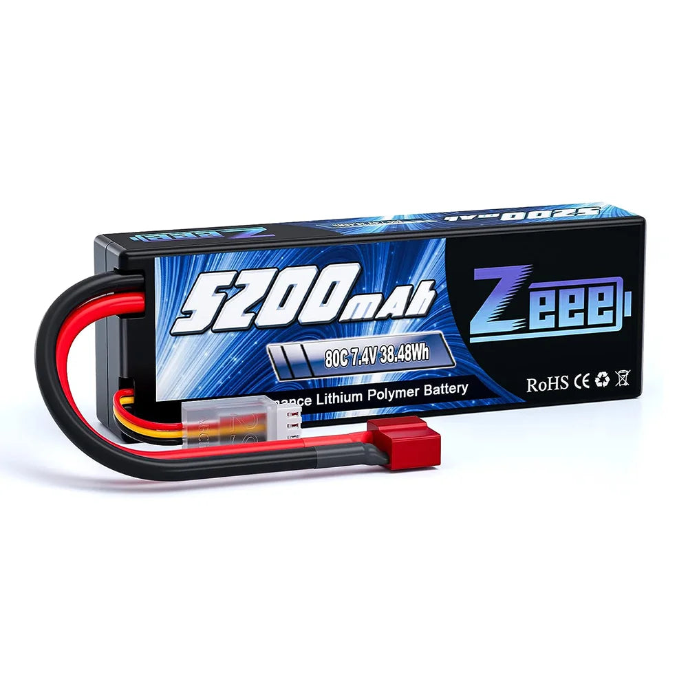 1/2pcs Zeee 2S 5200mAh Lipo Battery 80C With T/XT60/EC5/EC3 Plug RC Battery for RC Cars Truck Truggy Buggy Racing Hobby Parts