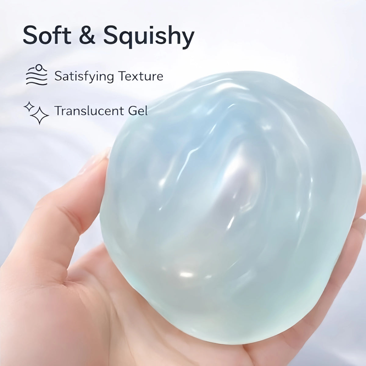 Coconut Oil Squishy, Coconut Oil Stress Ball – Super Soft, Handmade Slow Rising Fidget Squeeze Toy for Stress Relief, Squeeze the Stress Away, Easy to Clean, Portable, Ideal for Office Desk Home Travel,Christmas Gift