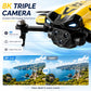 Brushless Aerial RC Drone 8K Triple Camera 5G Transmission 7 Level Wind Resistance Optical Flow Hover Folding Portable Drone