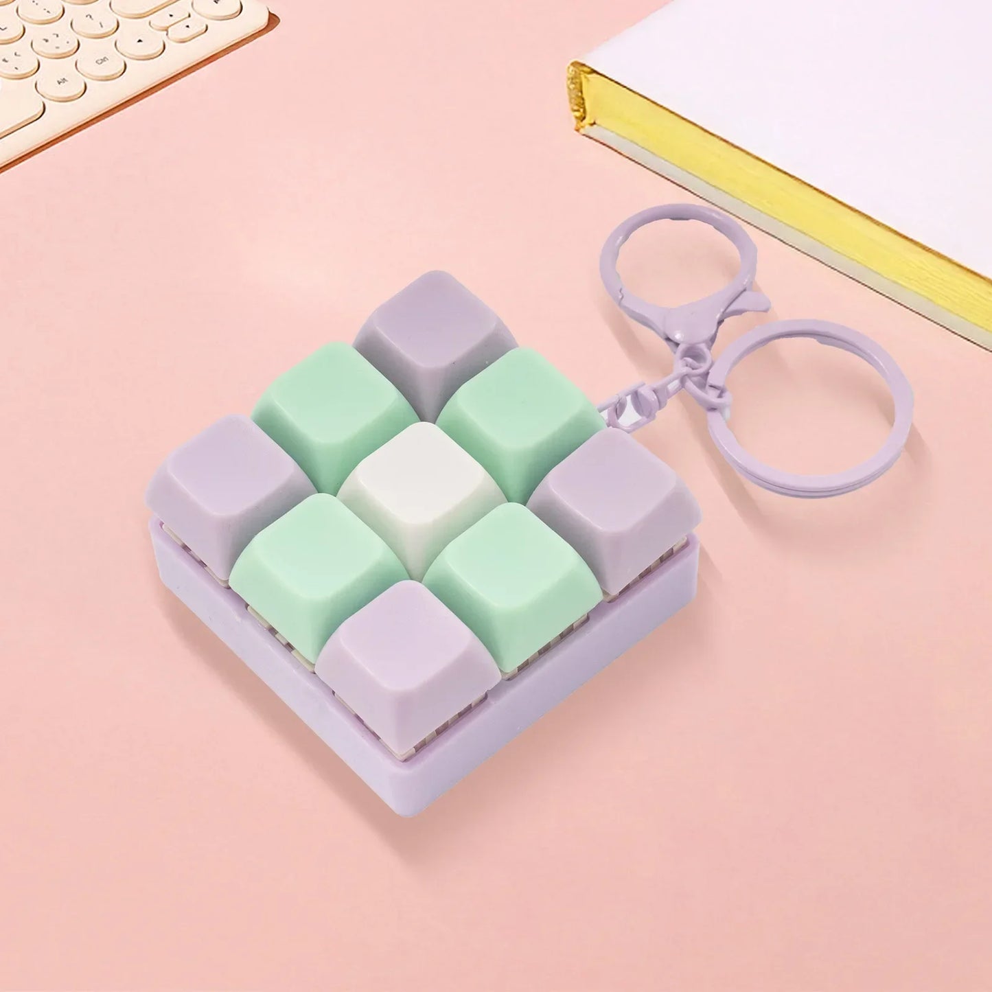 Fidget Decompression 9 Keyboard Key Toy For Adults Antistress Toys Boys Girls Anti Stress Finger Keyboard Games Keychain