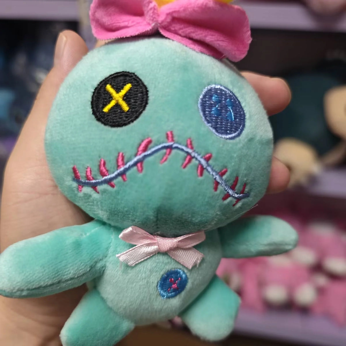 15/22cm Scrump Plush Toys Pendant Cartoon Lilo and Stitch Plush Toys Soft Stuffed Kawaii Green Doll Xmas Gift For Boys