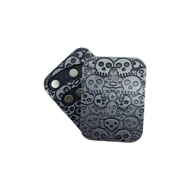 Metal Skull Push Slider Stress Relief Toy Anti Stress EDC Top Spinning Poker Toys Portable Decompress Magnetic Toys Adults Gifts