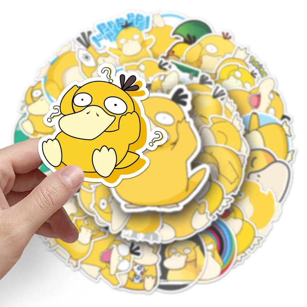 10/30/50pcs Cute Pokemon Anime Psyduck Stickers Funny Decals Toy Phone Water Bottle Notebook Kawaii Cartoon Sticker Decoration