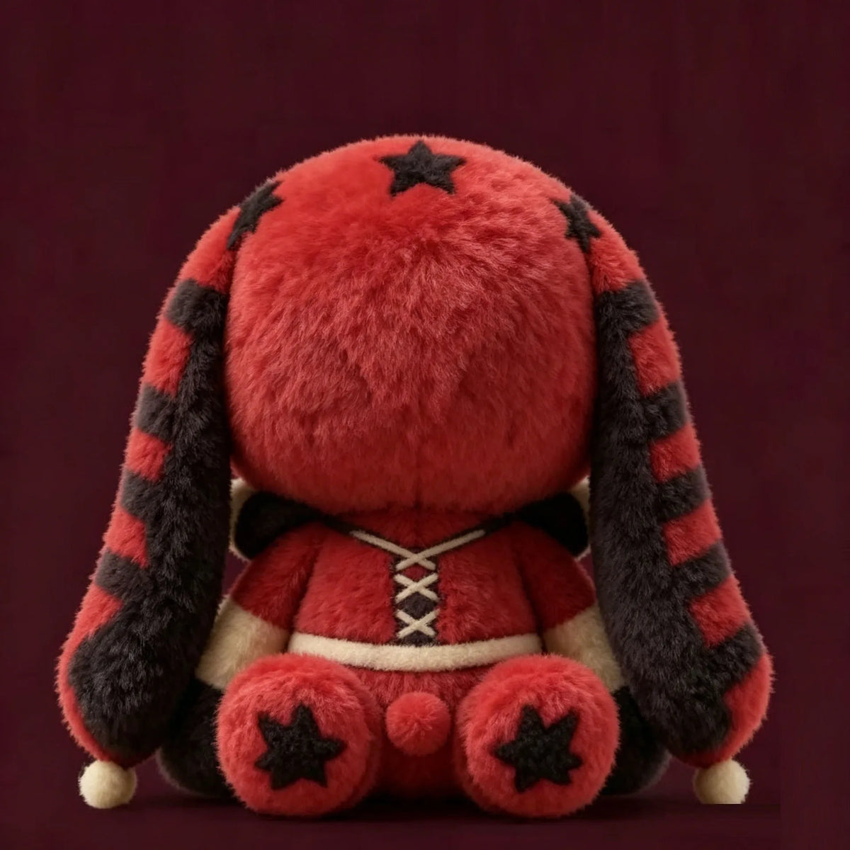 The Freak Circus Pierrot Rabbit Plush Toy Star Print Striped Long Ear Soft Stuffed Animal Home Decoration For Adult Collectors