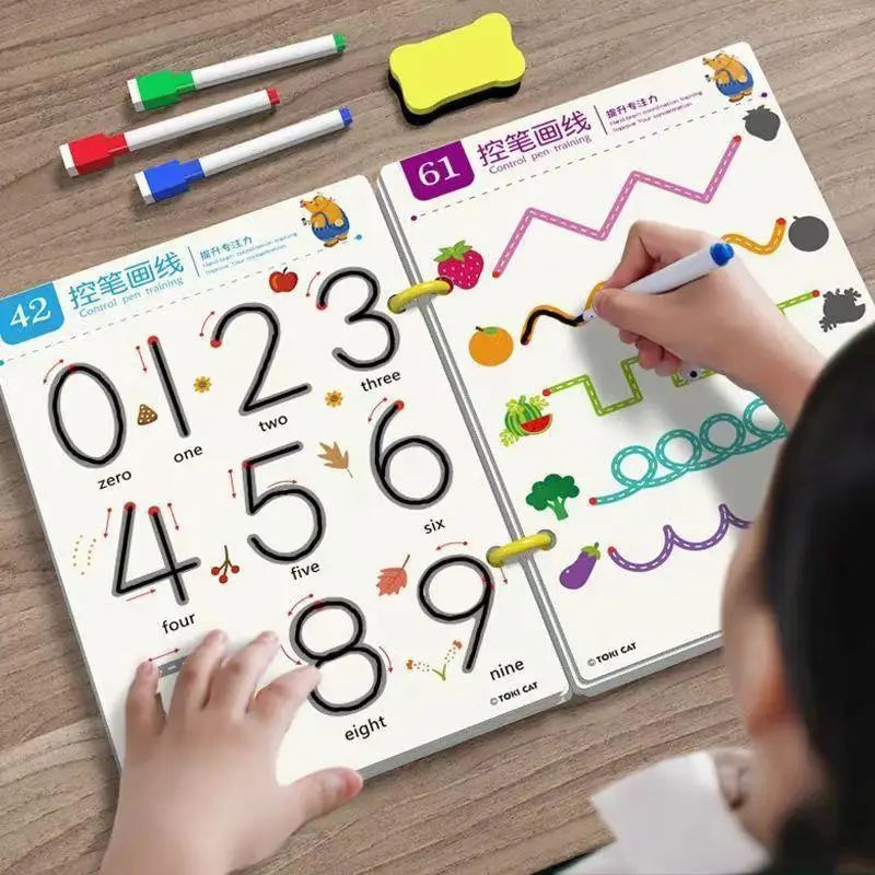 Toddler Pen Control Training Workbook Baby Magical Tracing Practice Copybook Reusable Writing Drawing Educational Picture Books