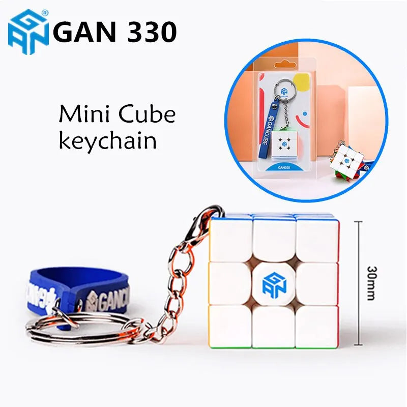 GAN 330 Mini 3x3 Keychain Cube 3x3x3 Gan330 Mini Speedcube Stickerless 3x3 Speed Cube Professional Magic Cube Puzzle Toys