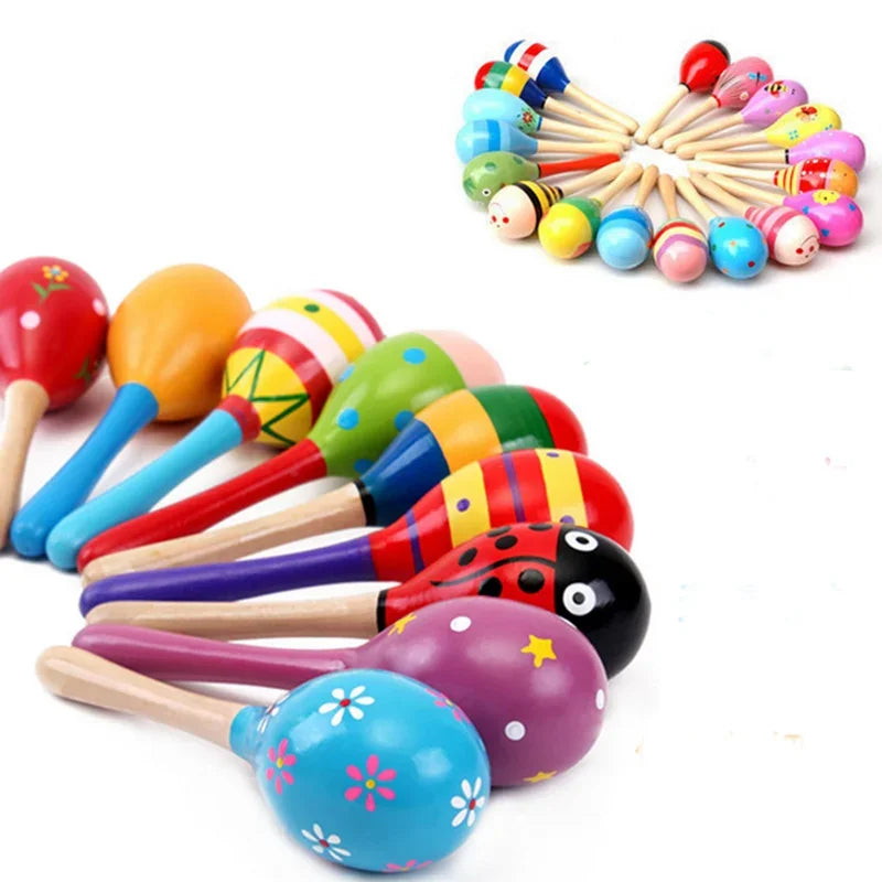 Large KTV Toy Wooden Colorful Musical Instrument Rattle Shaker Sand Hammer Bell Adult Gatherings Toys
