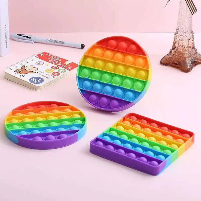 Fidget Push Bubble Silicone Sensory Stress Relief Toys ADHD Anxiety Kids Party Favors Stocking Stuffers Gifts Classroom Prizes