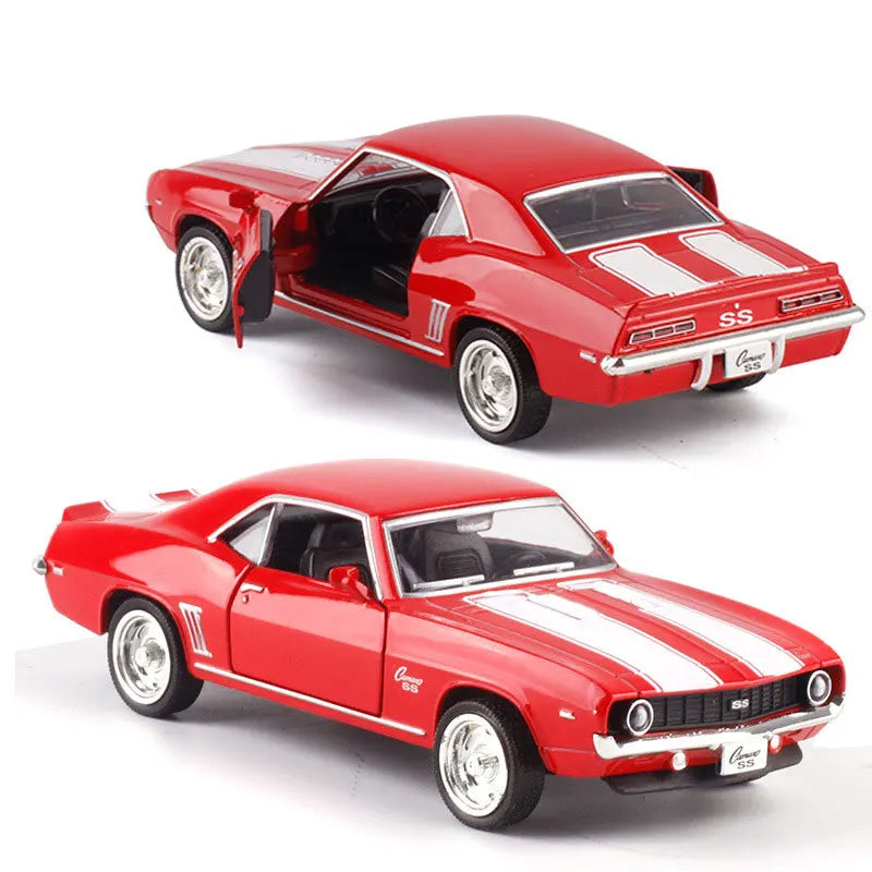 1:36 USA 1969 Alloy Car Model Vintage Matte Black Diecast Metal Car Model Toy For Collection Gift A318