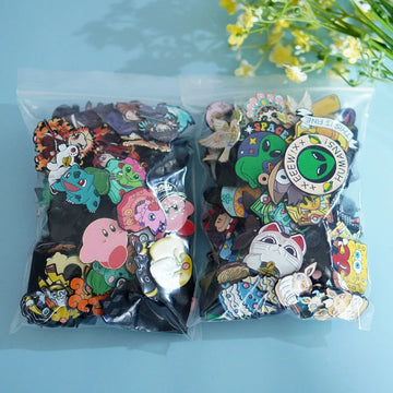 5-15Pcs Random Mixed Anime Metal Enamel Pins Cute Movie Character Brooch Fashion Lapel Badge on Hat Bags Fans DIY Gift