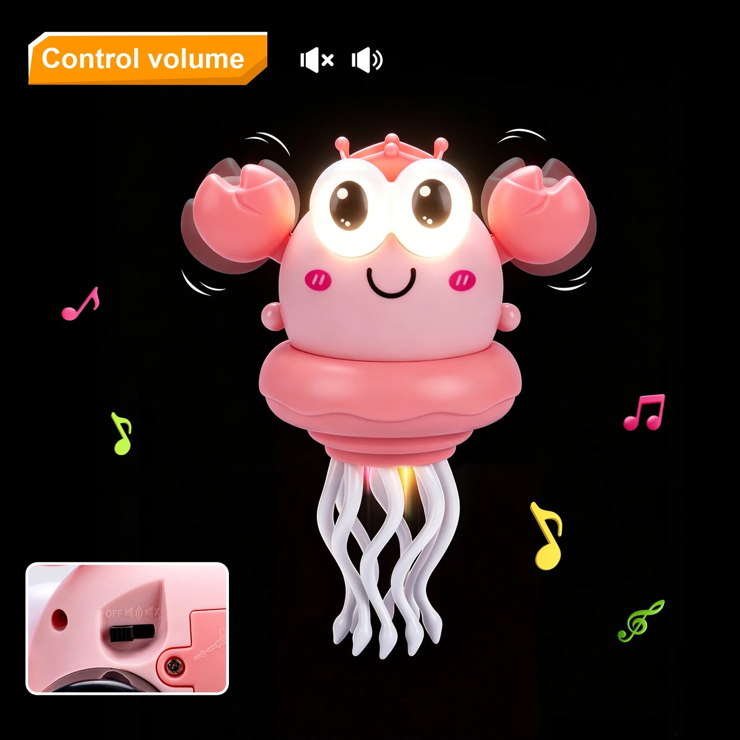 Electronic Dancing Squid Toys with Light&Music Funny Induction Lying Flat Squid Toddler Interactive Development Tummy Time Gifts