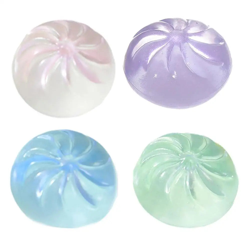 Cute Glitter Crystal Dumpling Squeeze Toy - Soft Squishy Fidget Toy for Anxiety & Stress Relief, Party Favor Gift