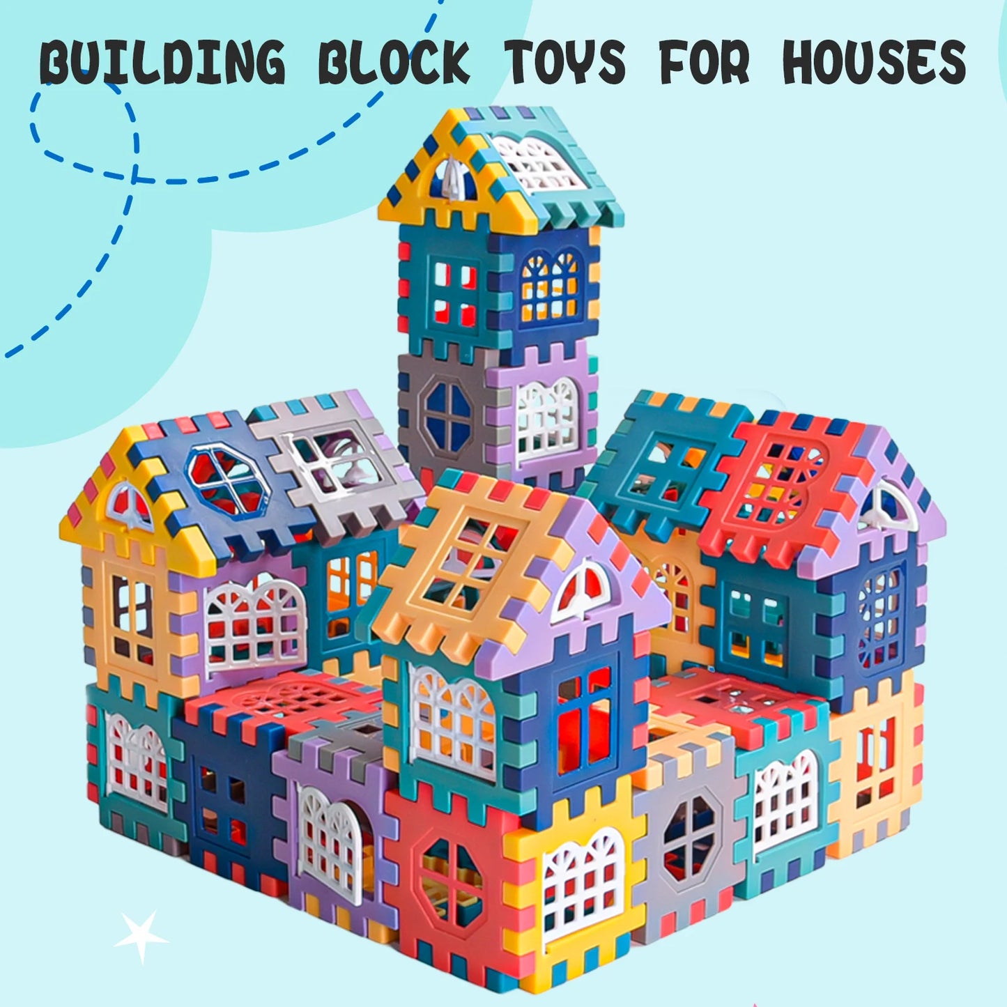 Large Scale House Building Block Simulation Window Design, Kindergarten Construction, creation of Boys and Girls Large House Bui