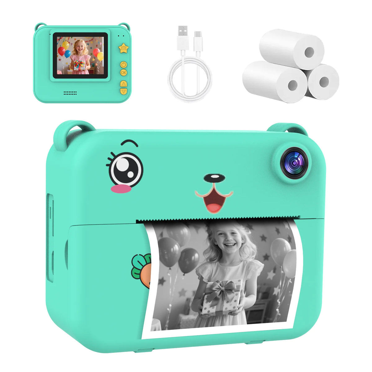 Children Digital Camera Photography Instant Camera 1080P HD Dual Lens Kids Video Recorder Toys for Girls Boys Best Birthday Gif