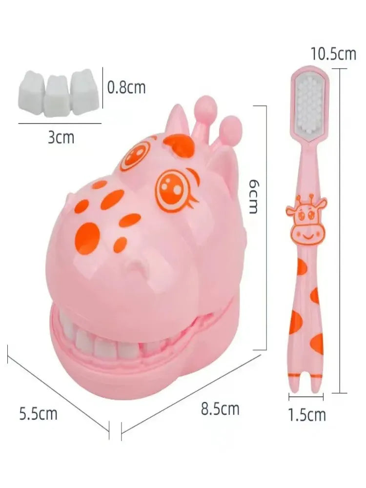 Teeth Brushing AIDS For Children Oral Brushing Early Education Toy Baby Play Every Family Tooth Model Cartoon Giraffe Toothbrush