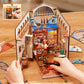 Rolife DIY Book Nook Kit 3D Puzzle Treasure Toy Shop Wooden Bookends Craft Kit with LED Light for Bookshelf Decor Brain Teasers Dollhouse Jigsaw for Holiday Gift