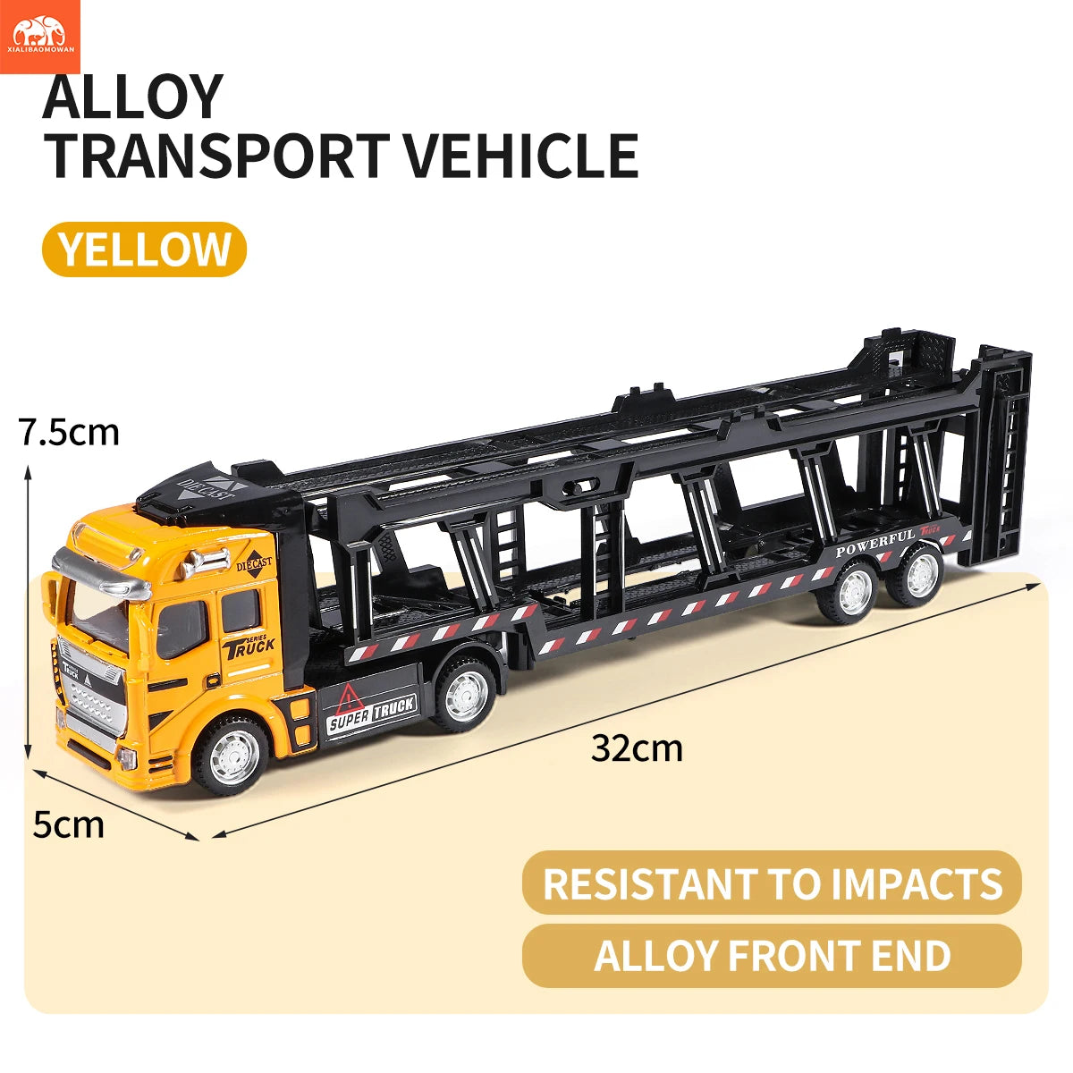 Diecast Alloy Engineering Vehicle Transporter Model Set with 6 Small Trucks - Educational Toy Set for Boys