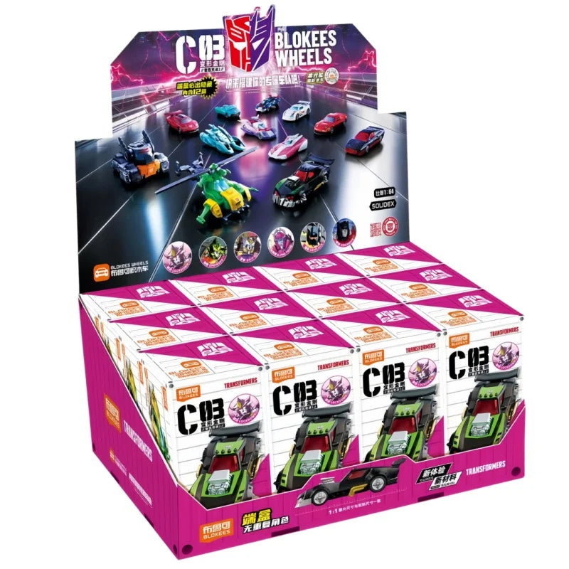 Blokees New Original Transformers Blind Box C03 Racing Series Car Model Movable DIY Assembled Vehicle Collectible Toy Fans Gift