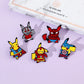 5 Pcs Cartoon Brooch Set Fashionable Cross Dressing Pikachu Enamel Pin Backpack Clothing Jewelry Metal Badge Accessories Gifts