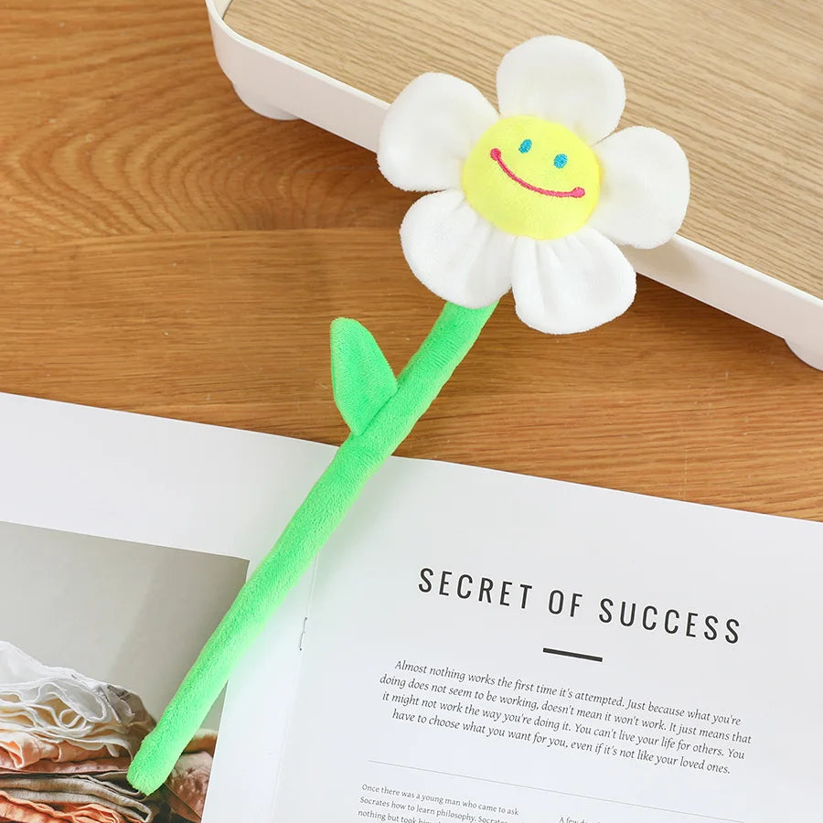Cartoon Simulation Flower Plush Toy Sun Flower Rose Plant Home Decor PP Cotton Soft Toys Curtain Hook