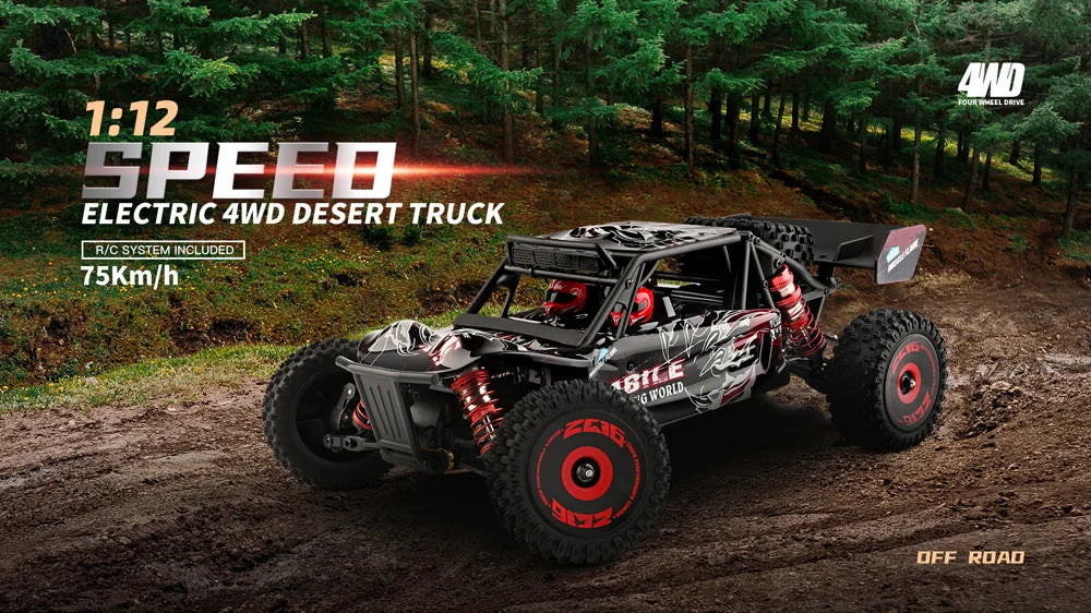 WLtoys 124016 124017 RC Car 4WD Off-Road 75km/h High Speed Remote Control Crawler 2.4G Electric Drift Climbing Racing Vehicle Toys Brushless Motor