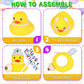 Rubber Ducks with Happy Birthday Sign Party Favors Duck with mini Cupcake Accessory, Pearl Necklace and Crown