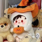 Cute 10cm Halloween Ghost Witch Hat Outfit with Pumpkin Prop for Cotton Plush Stuffed Dolls Adorable Doll Clothes