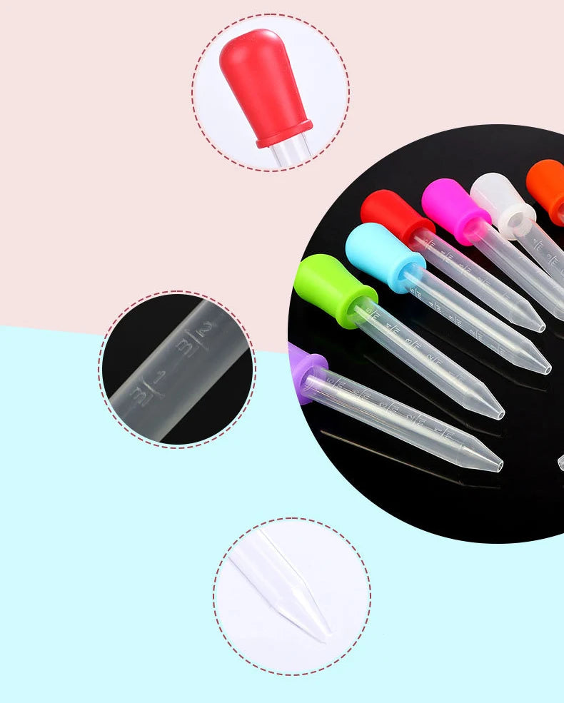 5ml Small Plastic Graduated Dropper Liquid Eye Ear Pipette Drawing Paint Tools Lab Experiment Toys For Children Kids Gift