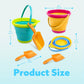 JOYFY 3 Packs Foldable Pail Bucket with Shovels Mesh Bag Collapsible Buckets Purpose for Beach Camping Gear Beach Party Fishing