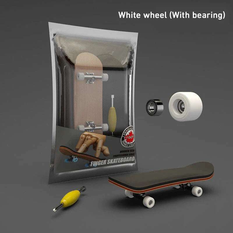 Maple Wood Finger Skateboard Toy | Mini Puzzle & Anti-Stress Gift
