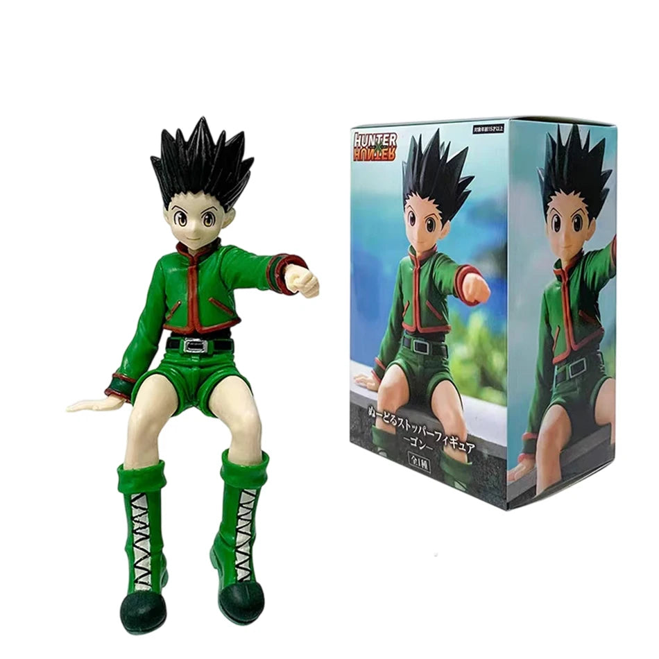 Hot Anime Full Time Hunter Character Sitting Posture Qiben Sitting Posture Xiaojie  Killua Desktop Ornament Trendy PVC Model Toy