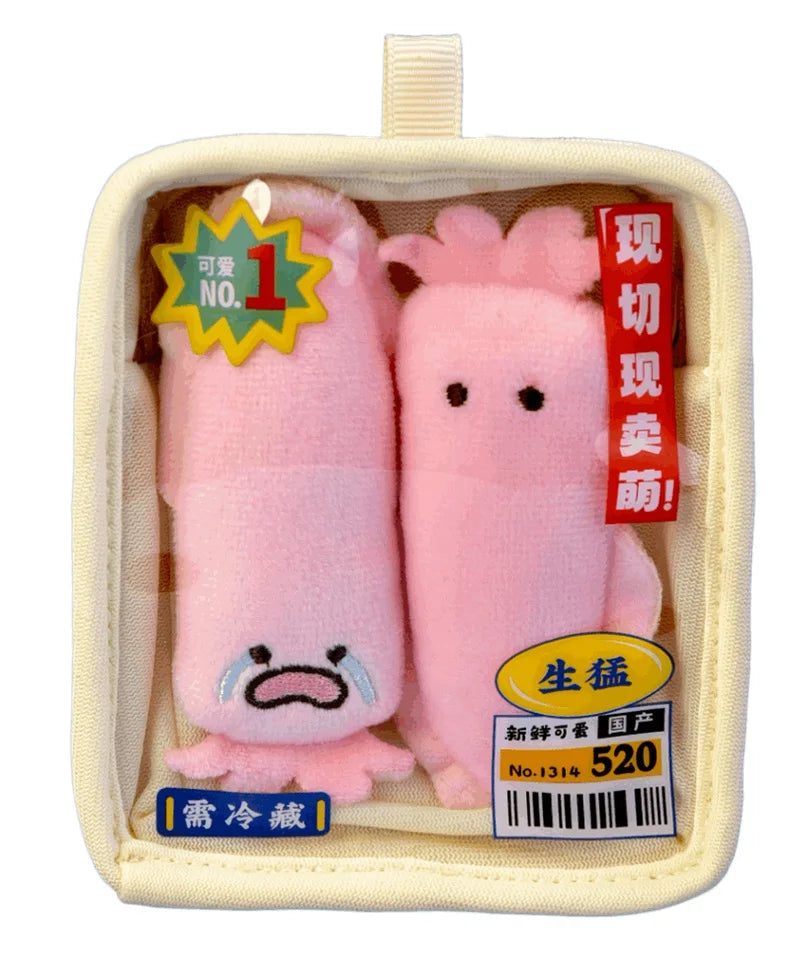 10cm New Creative Seafood Platter Plush Toys Funny Mini Salmon Sardine Octopus Stuffed Plushies Cute Bag Charms Restaurant Decor