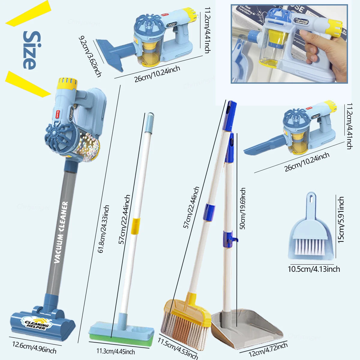 Kids Simulation Electric Vacuum Cleaner Cleaning Set for Toddlers Role Play Housekeeping Educational Toys Girl Boy Gifts