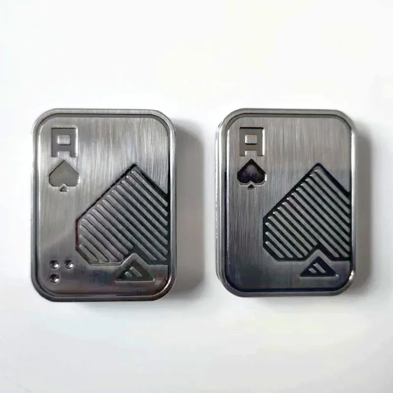 New Stress Relief Push Card Metal Fingertip EDC Poker A K King Gyro Toy for Office Adults Anti Anxiety Fidget Papa Coin
