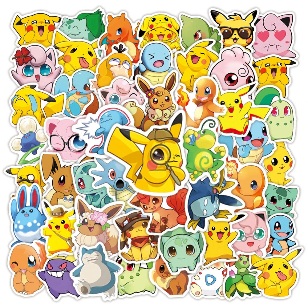 10/30/50pcs Cute Pokemon Anime Graffiti Stickers Pikachu Jigglypuff Sticker DIY Phone Bike Laptop Suitcase Funny Cartoon Sticker