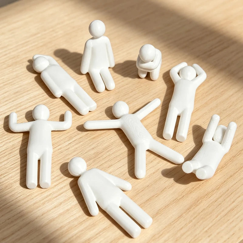 Hide & Blend Blank Little People Sculpture Kit, 8 Poses Paintable Mini Human Figurines, 3D Printed DIY Model for Home Decoration