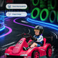 Kids Go Kart, Electric Ride On Drift Kart with Dual Motors,LED Lights, Safety Belt,Battery Powered Outdoor Ride On Racing Toy