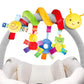 Baby Hanging Car Seat Toys Plush Activity Hanging Stroller Toys with BB Squeaker and Rattles For Newborn Travel Activity Toy