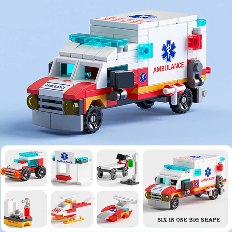 NEW Engineering Cement Mixer Engine Mini Loader Truck Special Police Car Classic Model Building Blocks Sets Bricks Toy City