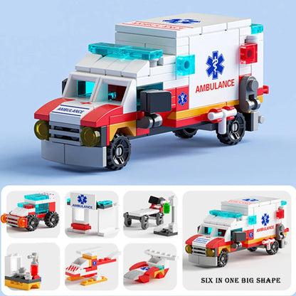 NEW Engineering Cement Mixer Engine Mini Loader Truck Special Police Car Classic Model Building Blocks Sets Bricks Toy City