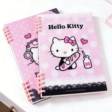Genuine Sanrio Hello Kitty A5 Loose-Leaf Notebooks Campus Study Stationery Planner Cartoon Student Workbook Scrapbooks Gifts