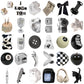 61PCS Ins Style Apathy Black White Simple Decals Cute Stickers Aesthetic Phone Notebook Suitcase Laptop Fridge Wall Sticker