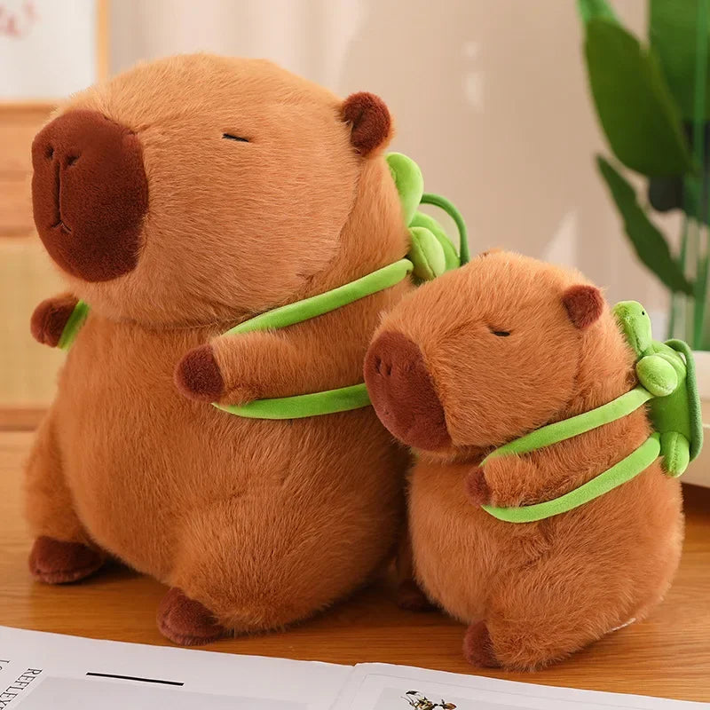 Cute Capybara Plush Toy Stuffed Animals Capibara with Turtle Backpack Kapibala Soft Doll Toys Birthday Christmas Gift