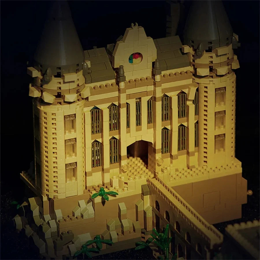 Magic Movie Castle School Micro Building Blocks Street View Architecture MOC Architecture Scenery Toy Christmas Birthday Gifts