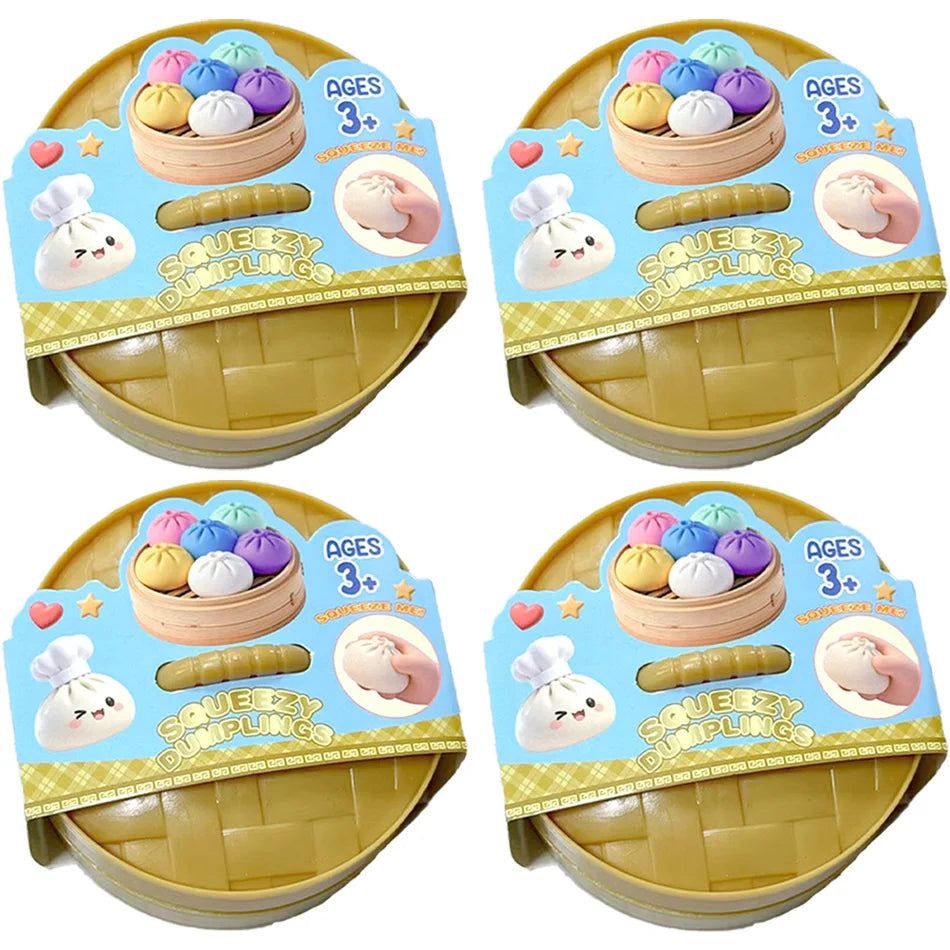 Hot Glitter Dumpling Squishy with Box Dumplings Sensory Squeeze Toy for Stress Relief Fans Gifts