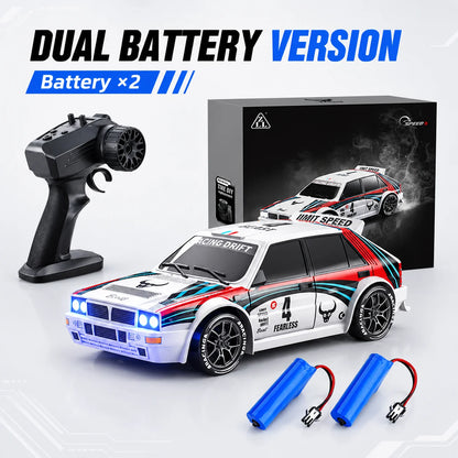 ZNLYRION RC Drifting Race Car 1:24 Scale 4 Wheel Drive 20km/h Adjustable High/Low Speed With Spare Drift Tires LED Headlight Taillight RC Toy For Boys Adult