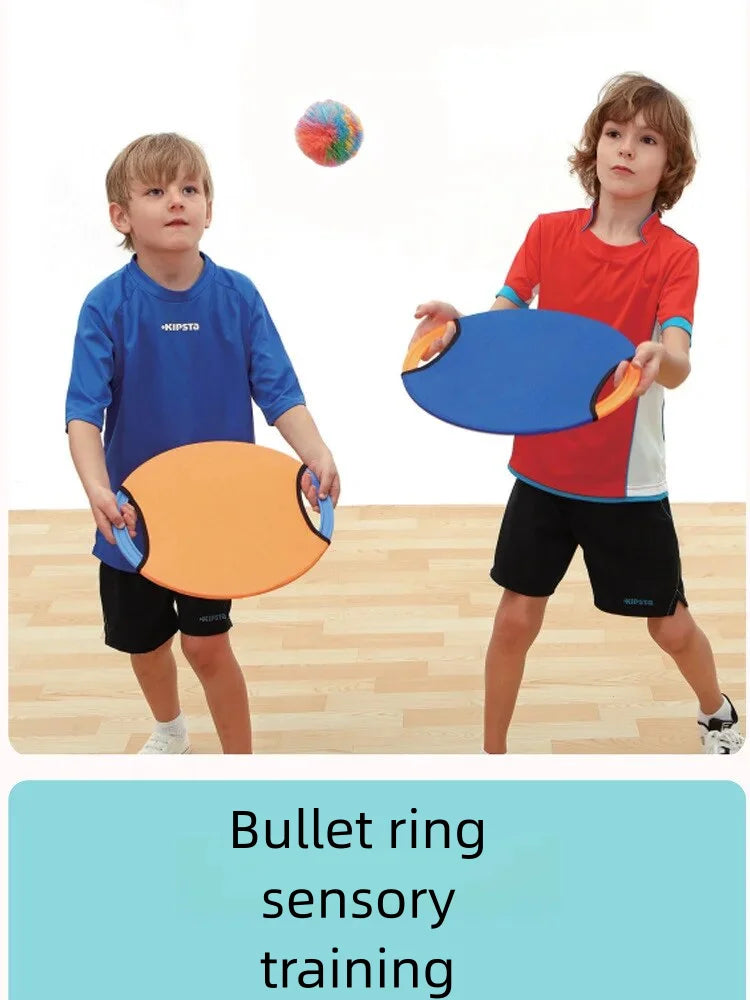 Bouncing Circle Throwing Training Toys Kids Adult Outdoor Interactive Cooperative Games Elastic Paddle Ball Fun Game