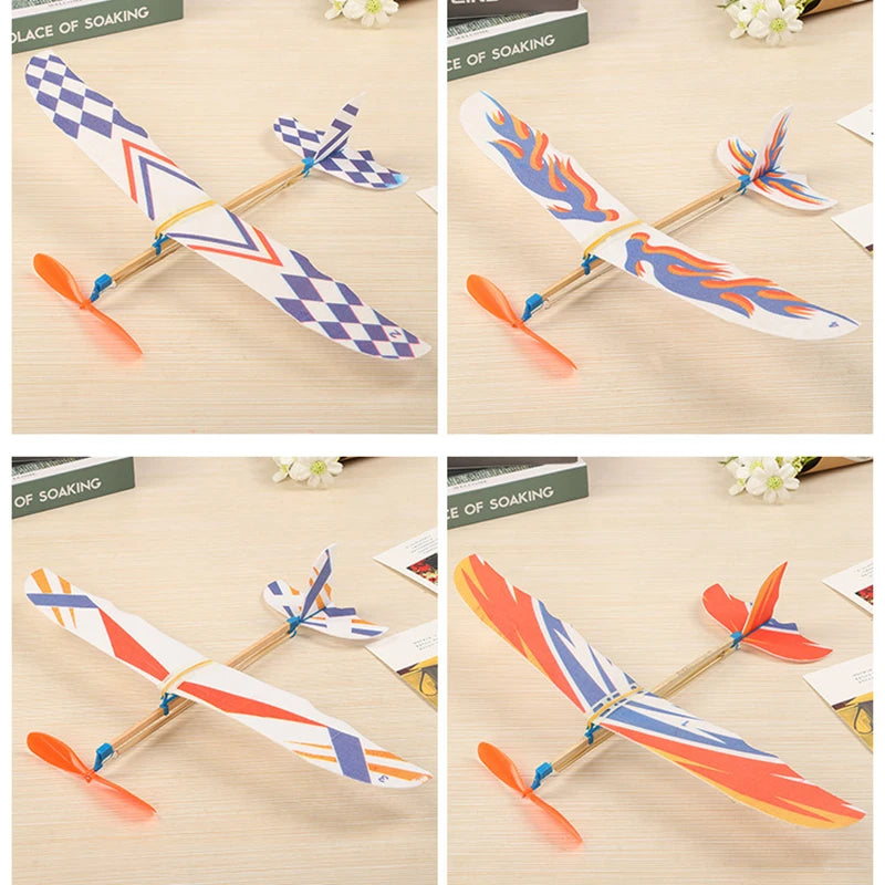 5/10Pcs Rubber Band Powered Airplane Model Glider Planes Bomber Airplane Birthday Party Favor Indoor Outdoor Toys for Kids