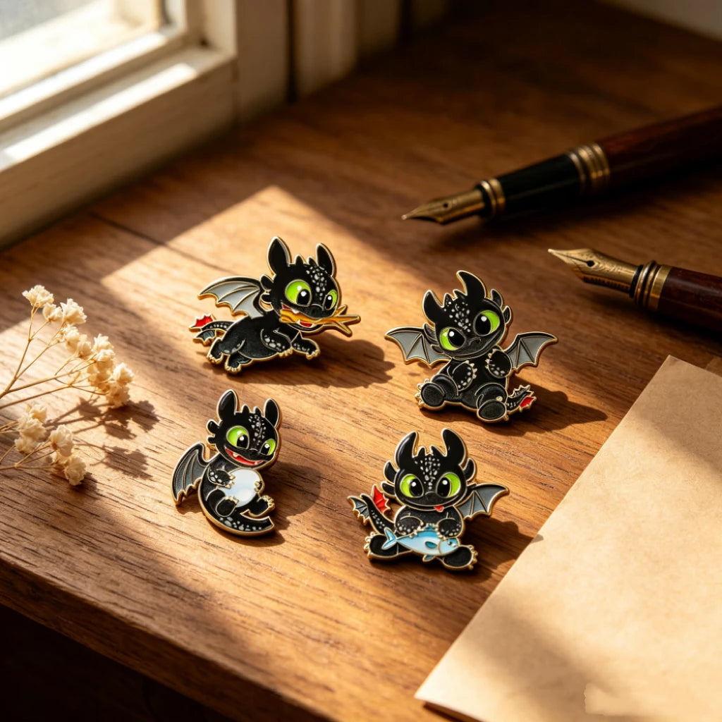 4pcs Cute Cartoon Animal Enamel Pin Movie Brooch Funny Lapel Pin for Backpacks Clothing Gift Jackets Decoration