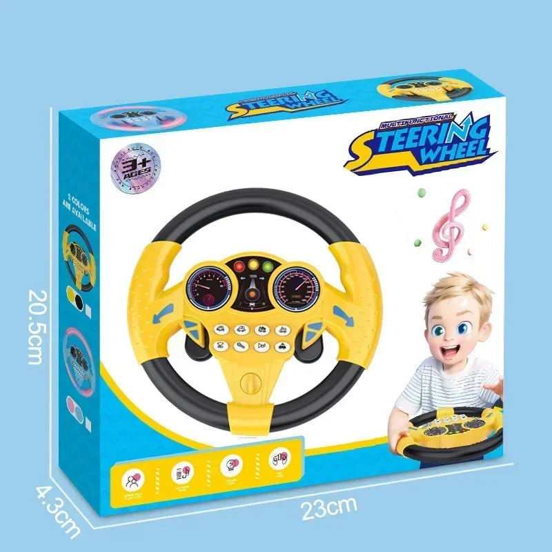 Kids Steering Wheel Toy - Backseat Pretend Play with Lights & Music - Fun Preschool Driving Simulator Gift for Toddlers